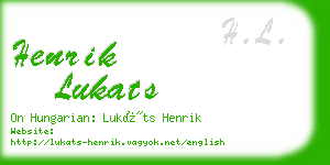 henrik lukats business card
